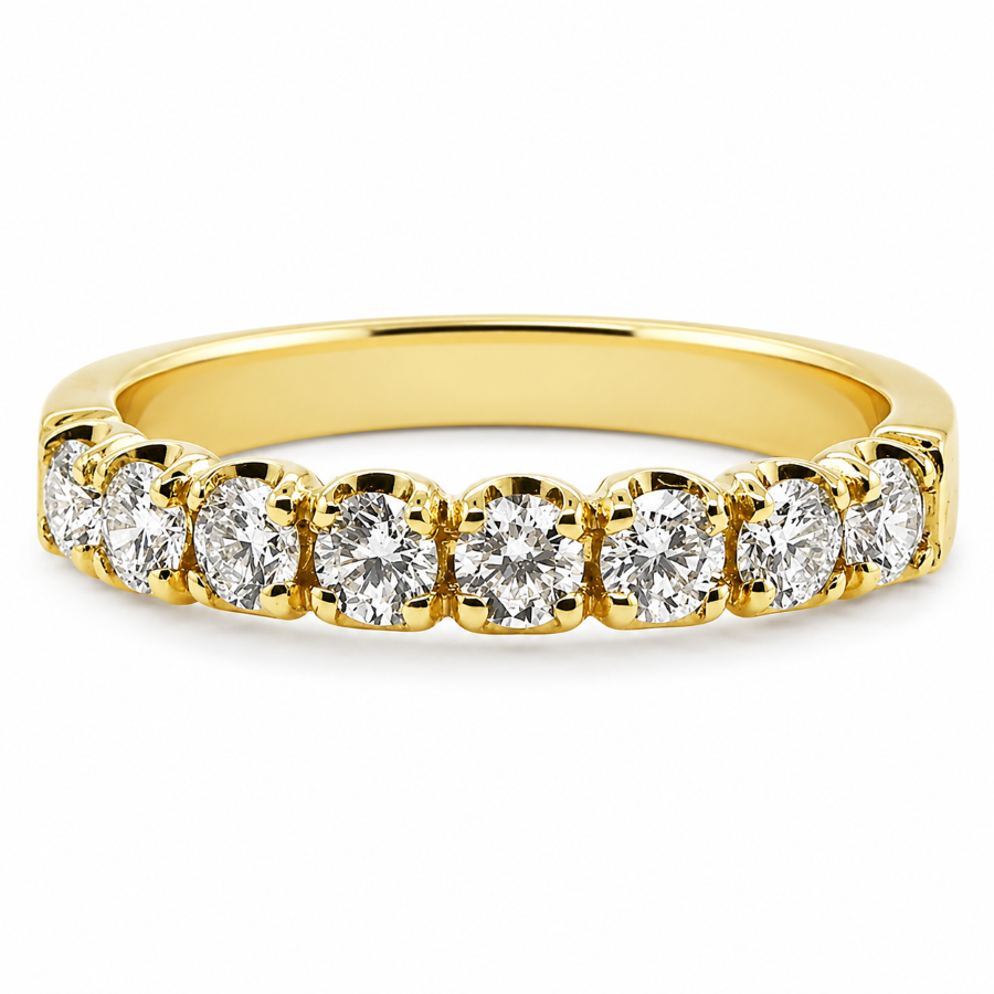 18ct Yellow Gold Half Eternity Ring