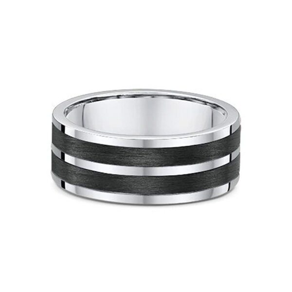 Mens double band Carbon Fibre ring