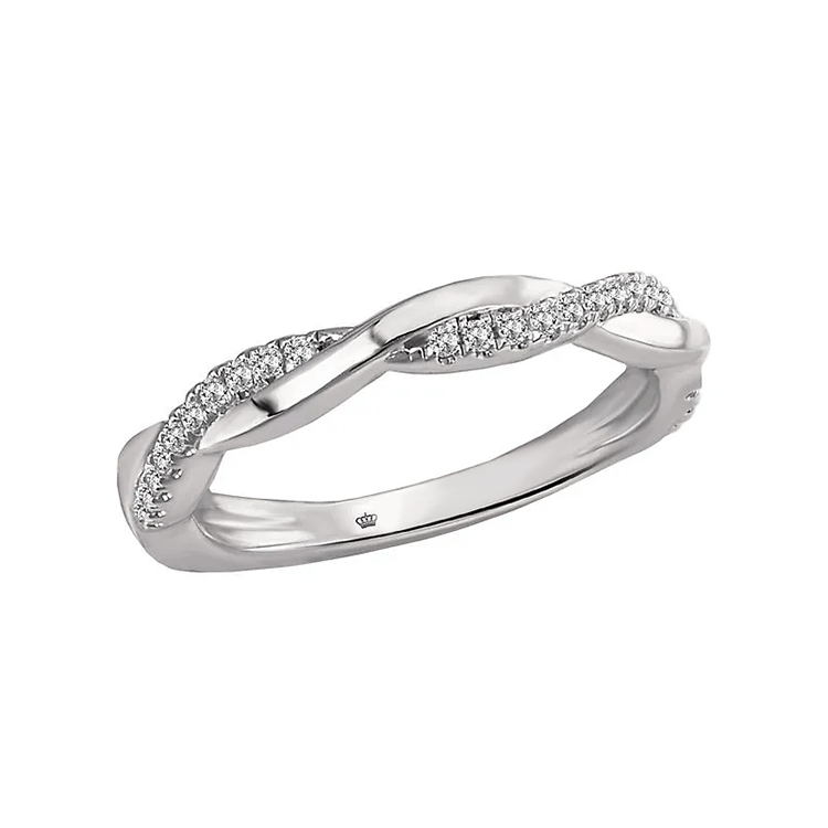 18ct white gold twisted diamond set band. - Jewellery Design Studio
