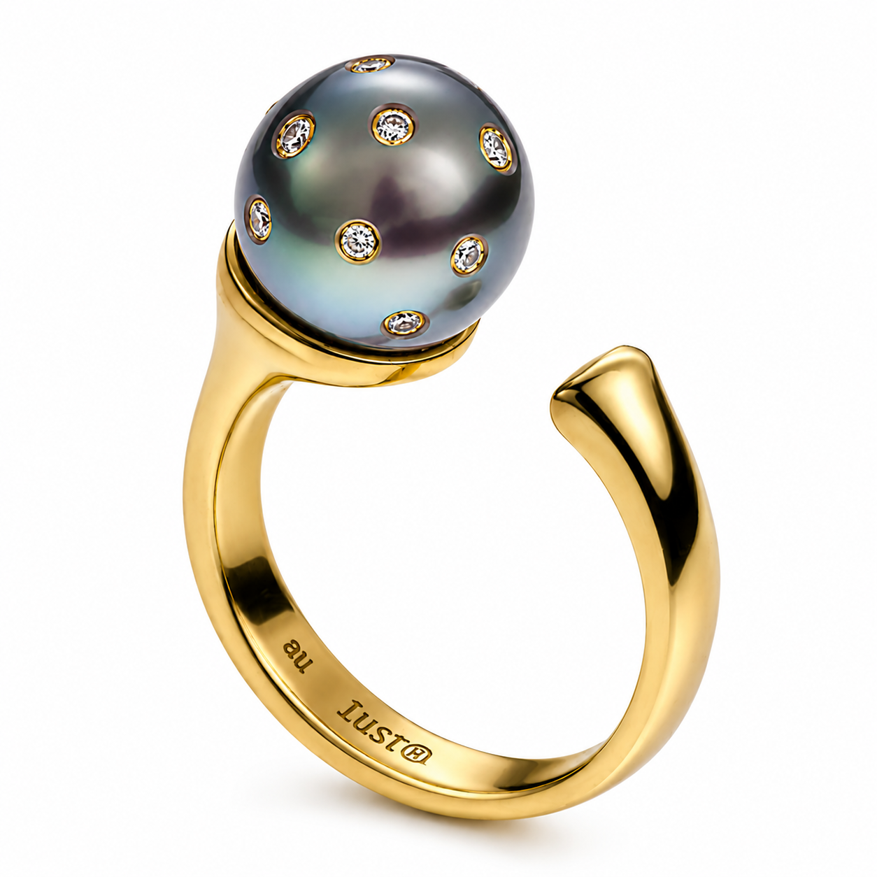 black pearl ring open design