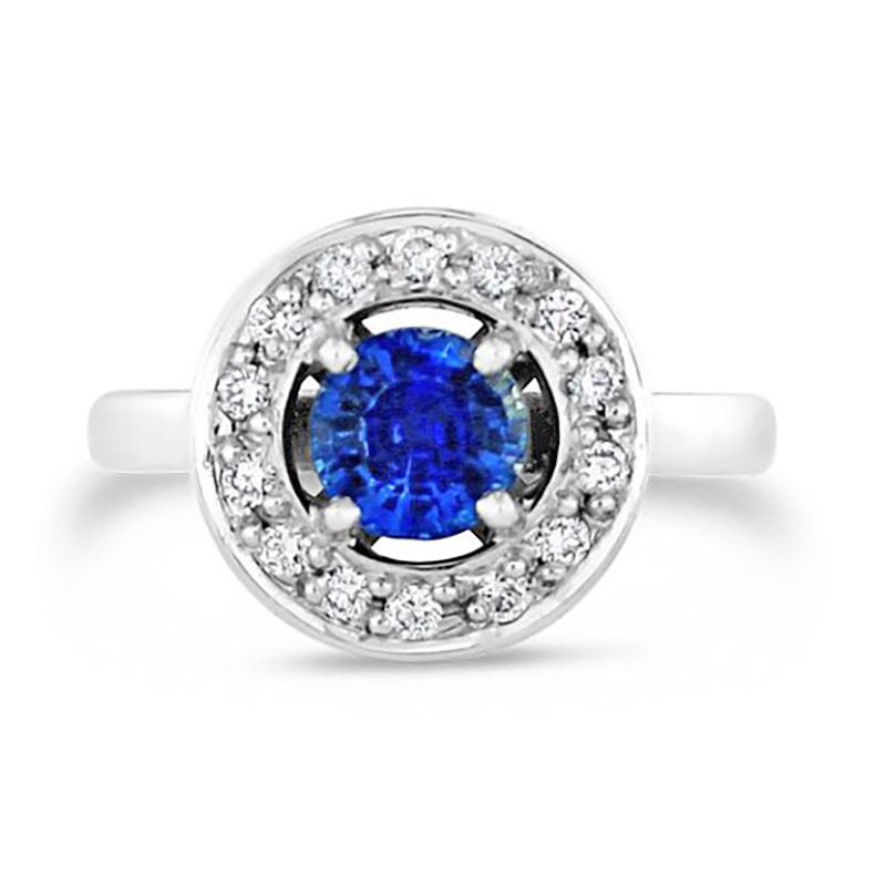 18ct White gold Sapphire & Diamond ring - Jewellery Design Studio