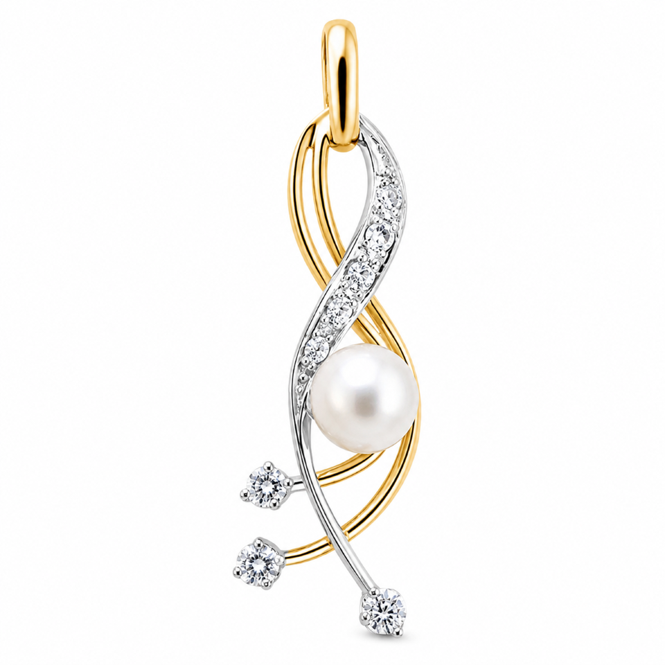 pearl diamond pendant custom design perth