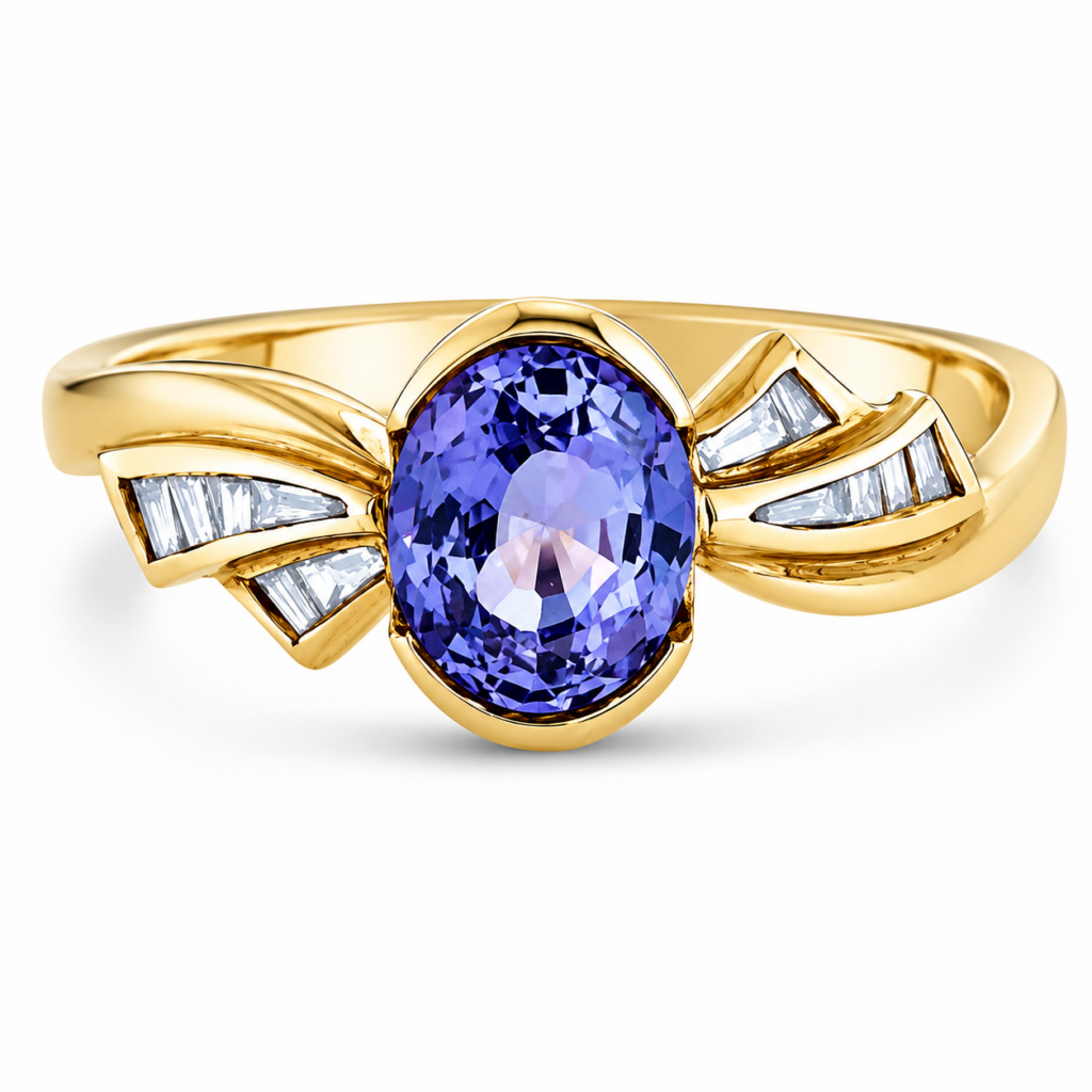 purple sapphire gold ring