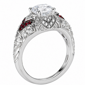 ruby diamond ring art deco ruby hearts
