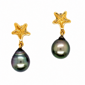 starfish black pearl earrings perth
