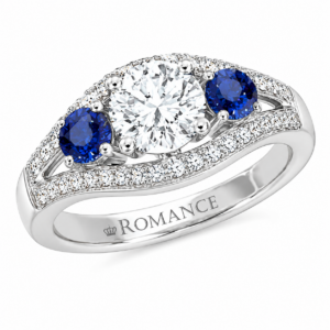 triology ring sapphire diamond