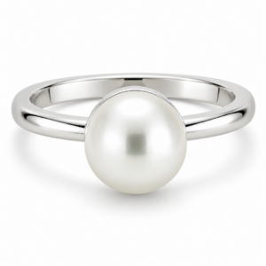 18ct white gold pearl ring