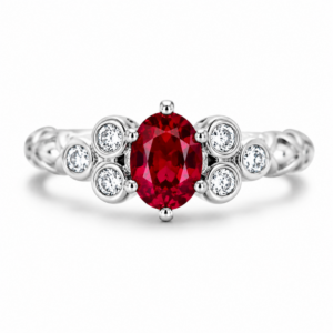 red pinel white gold ring perth