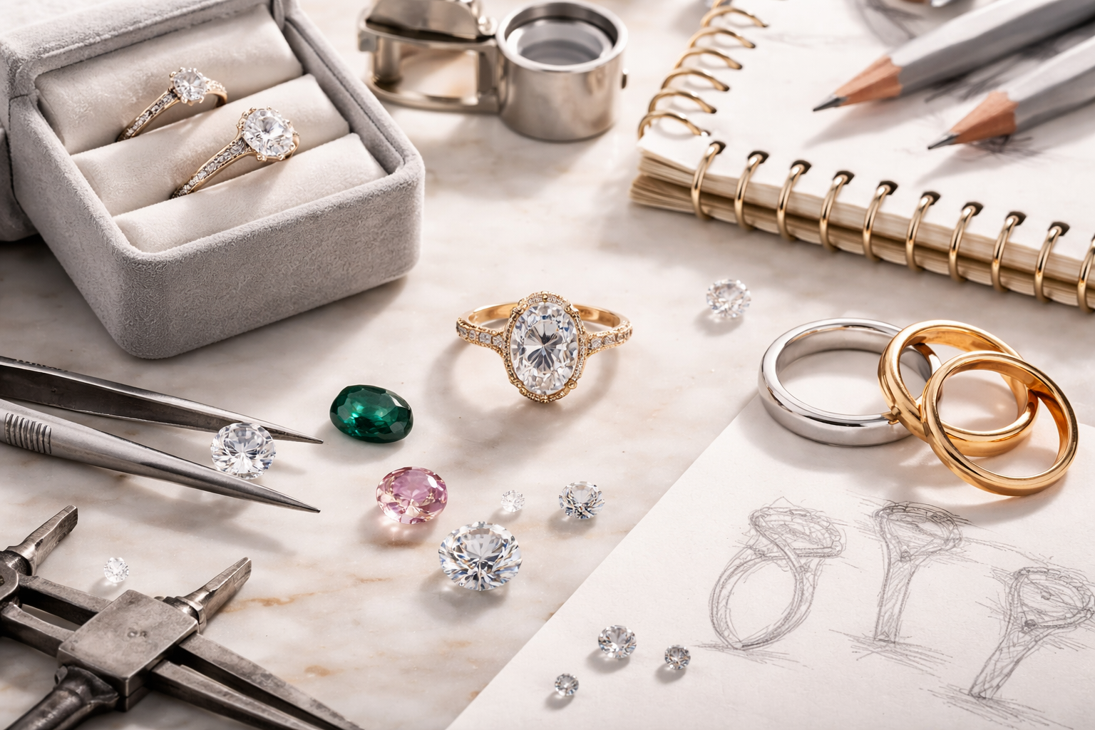custom design engagement ring jewellery process