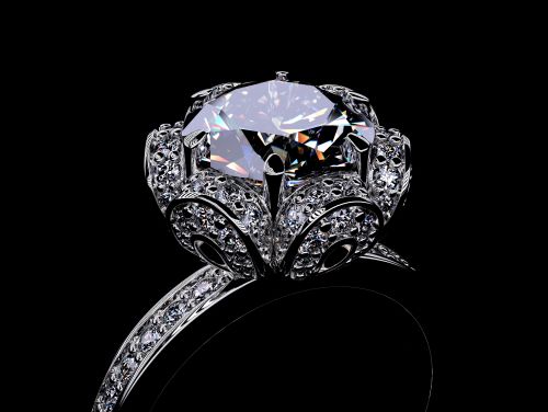 shiny diamond engagement ring close up