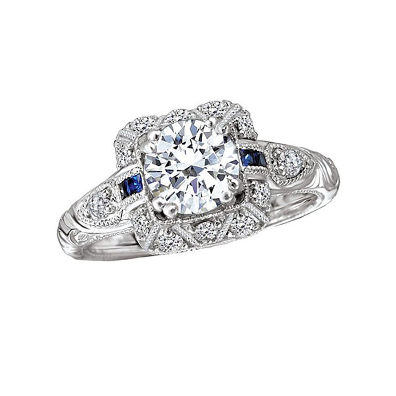 custom art deco blue diamond ring shop in joondalup