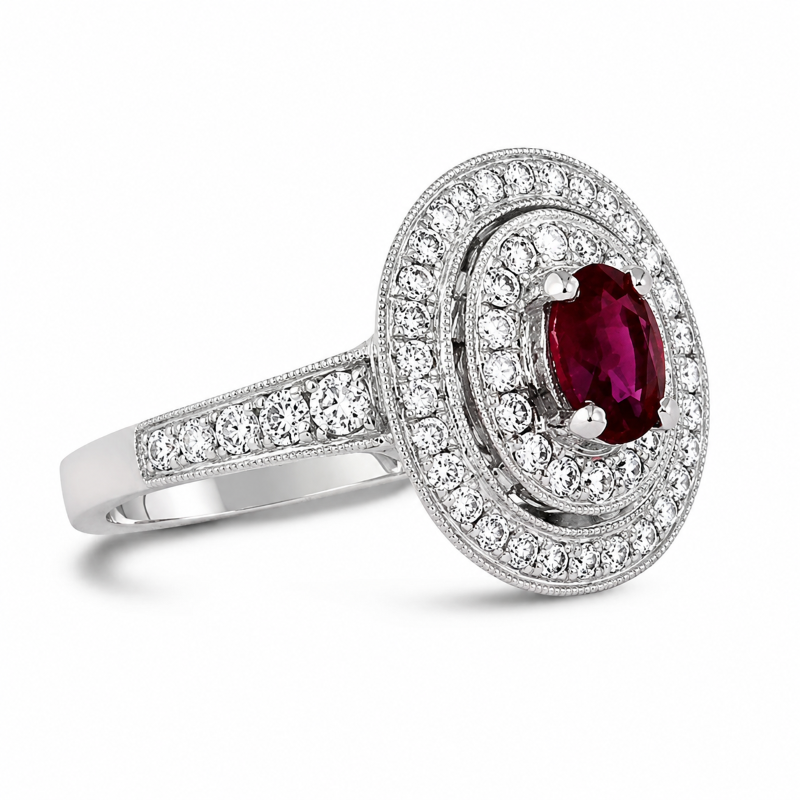 ruby diamond ring halo