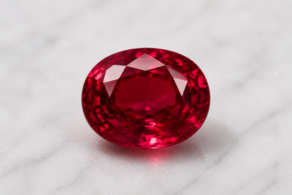 rich red ruby on its own