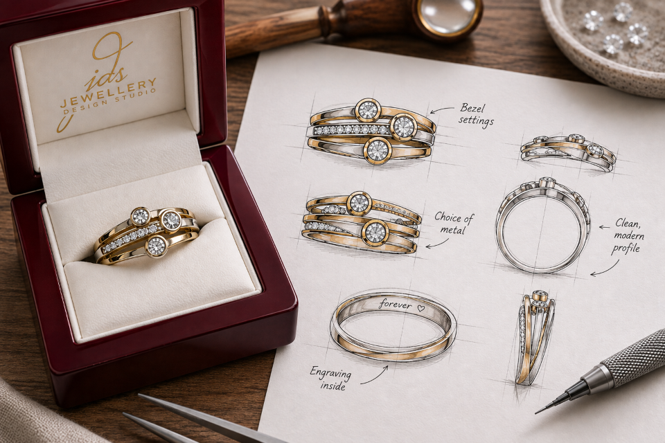 custom engagement ring design by JD Studio Perth