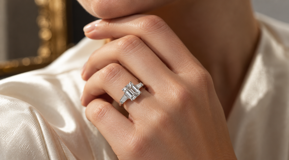 grace kelly ring replica emerald cut diamond ring