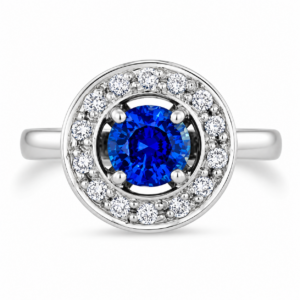 sapphire ring white gold and diamonds