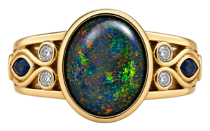 gold opal ring remodel with client materials