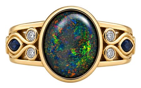 gold opal ring remodel with client materials